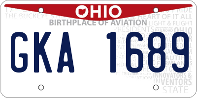OH license plate GKA1689