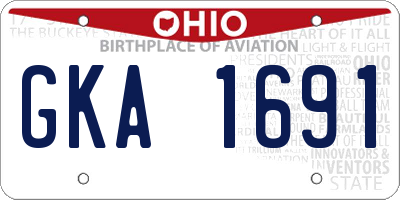 OH license plate GKA1691