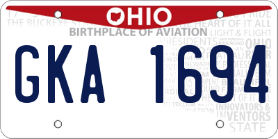 OH license plate GKA1694