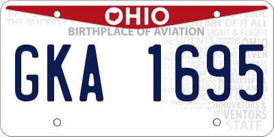 OH license plate GKA1695