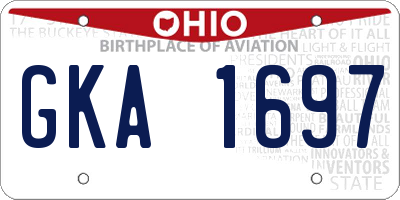 OH license plate GKA1697