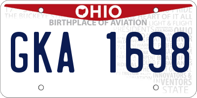 OH license plate GKA1698