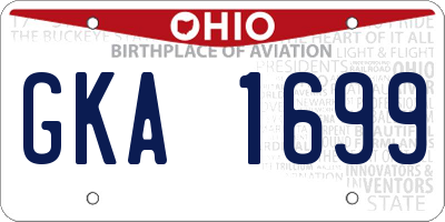 OH license plate GKA1699