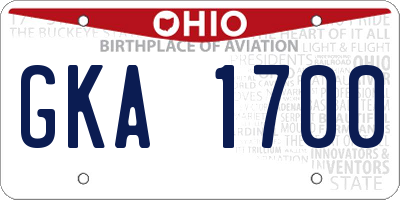 OH license plate GKA1700