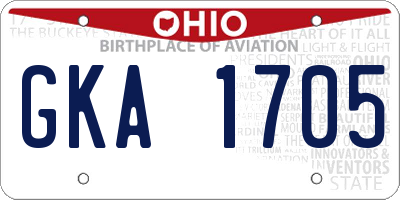 OH license plate GKA1705