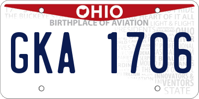OH license plate GKA1706