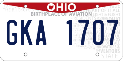 OH license plate GKA1707