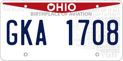OH license plate GKA1708