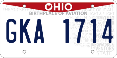 OH license plate GKA1714