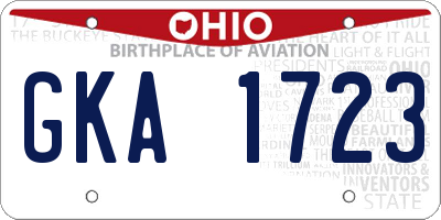 OH license plate GKA1723