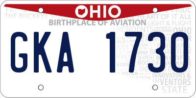 OH license plate GKA1730