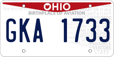OH license plate GKA1733