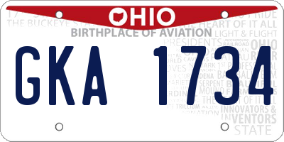 OH license plate GKA1734