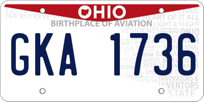 OH license plate GKA1736