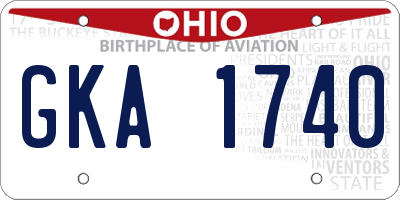 OH license plate GKA1740
