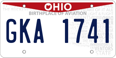 OH license plate GKA1741