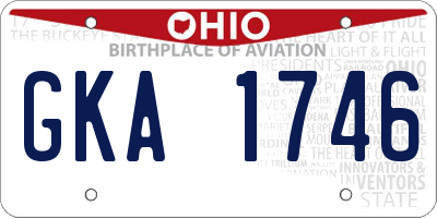 OH license plate GKA1746