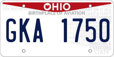OH license plate GKA1750