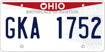 OH license plate GKA1752