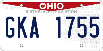 OH license plate GKA1755