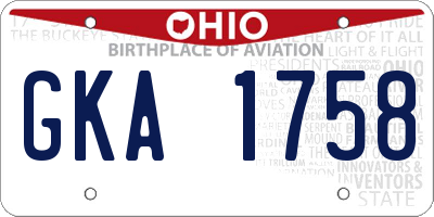 OH license plate GKA1758