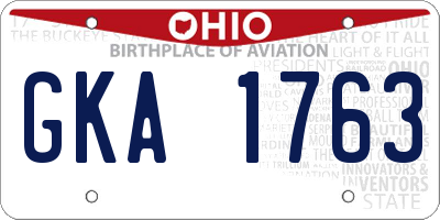 OH license plate GKA1763