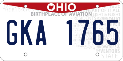 OH license plate GKA1765