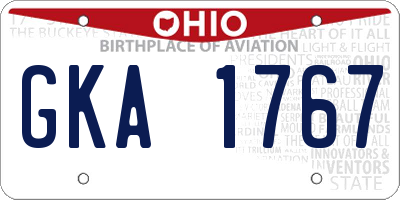 OH license plate GKA1767