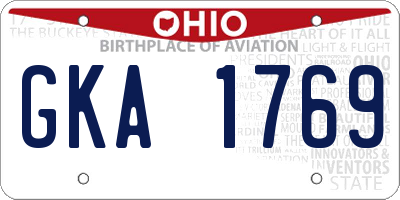OH license plate GKA1769