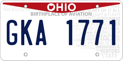 OH license plate GKA1771