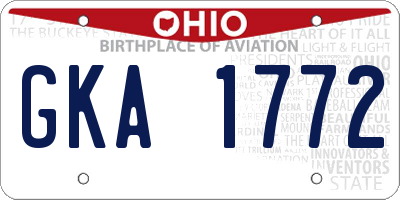 OH license plate GKA1772