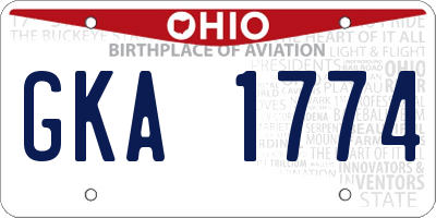 OH license plate GKA1774