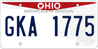 OH license plate GKA1775