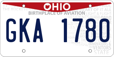 OH license plate GKA1780