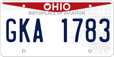 OH license plate GKA1783