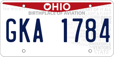 OH license plate GKA1784