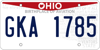 OH license plate GKA1785