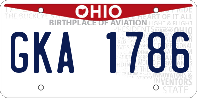 OH license plate GKA1786