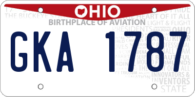 OH license plate GKA1787