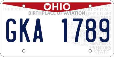 OH license plate GKA1789