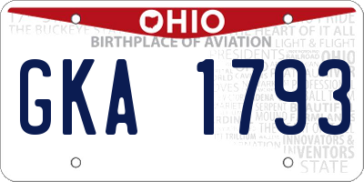 OH license plate GKA1793