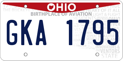 OH license plate GKA1795