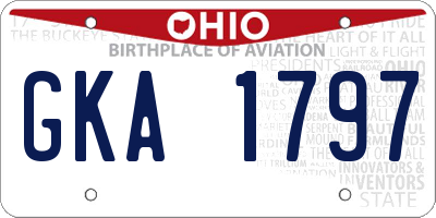 OH license plate GKA1797