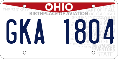 OH license plate GKA1804