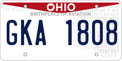 OH license plate GKA1808