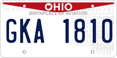 OH license plate GKA1810