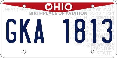 OH license plate GKA1813