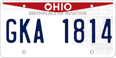OH license plate GKA1814