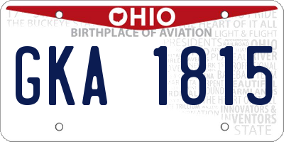 OH license plate GKA1815