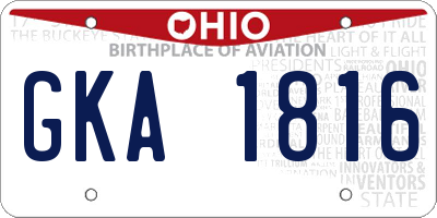 OH license plate GKA1816
